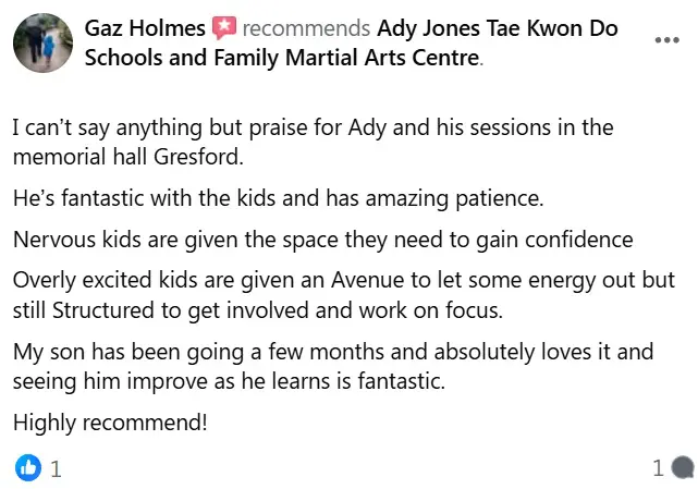 Beginner Martial Arts Classes | Ady Jones TKD Academy Near Me in Acrefair